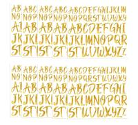 Nzexlyva 10 Sheets Gold Letter Stickers, Self Adhesive Letters, Waterproof Vinyl Stick On Letters, Glitter Letter Decals for Mailbox Scrapbooking Notebook Bottles Birthday Card Poster DIY Crafts