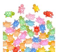 Nzexlyva 100 Piece Mini Resin Turtles Tiny Plastic Animals for Crafts, Fairy Gardens & Aquariums, Assorted Small Turtle Figurines for DIY, Potted Plants & Ocean-Themed Decoration