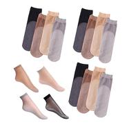 Nzexlyva 12 Pairs Pop Socks, Sheer Socks, Multicolor Ankle Tights With Anti Slip Sole Invisible Sock, Nylon Breathable Hosier for Women Girls Dancing Running Sports