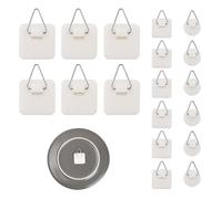 Nzexlyva 18Pcs Invisible Adhesive Plate & Picture Hangers, No-Nail Self-Stick Hooks for Wall Decor, Heavy Duty Plate Holders for Kitchen, Bathroom & Frame Display (Round & Square)