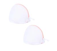 Nzexlyva 2 Pcs Bra Washing Machine Bag, Mesh Laundry Bags for Washing Machine, Sandwich Hemisphere Design Mesh Wash Bag with Zipper for Washing Delicates Lingerie