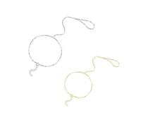 Nzexlyva 2 Pcs Gold Bracelet, Gold Chain, Ladies Elegant Hand Chain with Tarnish-Resistant Materials, Ladies Fashionable Bracelets for Any Occasion, Ideal As A Gift for Women