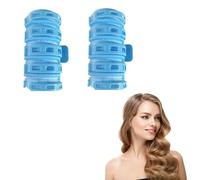 Nzexlyva 2 Pcs Hair Rollers with Clips, Blue Rollers for Hair Volume, Daily Use Volume Rollers, Inward Curls Self Holding Hair Curlers Heatless Styling Tools for Long Short Fine Thick Hair Bangs