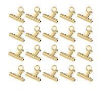 Nzexlyva 20 Pcs Small Metal Bulldog Clips, Gold Round Metal Clips, 22mm Binder Paper Clips Clamps for Paper Pictures Organizers, Crafts Hanging Art, Home and Office Decoration, Price Tag