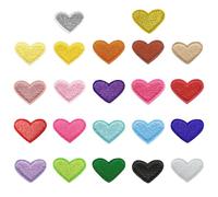 Nzexlyva 22 Pcs Iron on Patches for Clothing, Mini Heart Applique Patches, Embroidery Patches Badge Stickers for DIY Clothes, Backpacks, Jackets, Shoes, Hats and Jeans.