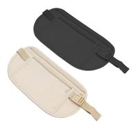Nzexlyva 2Pcs Secure Travel Money Belt, Hidden Anti-Theft Passport Holder & Document Wallet for Men & Women, Adjustable Concealed Pouch for Cash, Cards, Phone, Ideal for Running, Hiking & Travel