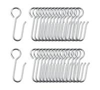 Nzexlyva 30 Pcs Curtain Hooks, Shower Curtain Hooks, Metal Curtain Track S Shaped Small Hooks, Stainless Steel Drape Wire Accessories For Door, Window, Bathroom, Ceiling Curtain