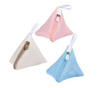 Nzexlyva 3Pcs Small Laundry Bag, Triangle Net Bags for Washing Machine with Zips, Delicate Wash Bag, Small Washing Machine Bag with Hanging Loop for Laundry Beads Socks Masks