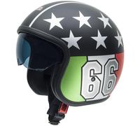 NZI ROLLING 4 SUN ITALOMADE open face helmet matt black-green-red XS