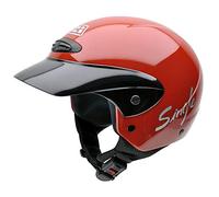 NZI Single Jr II Motorcycle Helmet, Red, 52-53