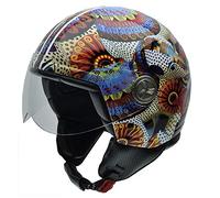 NZI Zeta Motorcycle Helmet, Multicoloured Fractal, 54