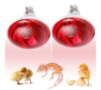 Nzkeuf 2 Pack Infrared Heat Lamp Bulbs, 250W Rapid Heating for Poultry, Pets & Reptiles, Soft Red Reptile Heater for Chickens, Cats, Dogs, Rabbits, Bearded Dragons & Snakes