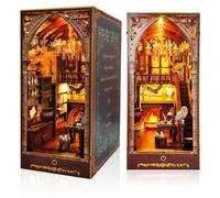 Nzkeuf 3D Book Nook Kit, Wooden 3D Puzzle with LED Lights, DIY Miniature House Building Kit, Magic House Bookend/Bookshelf Decor, Perfect for Adults & Teens and Gift