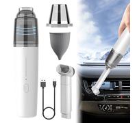 Nzkeuf Car Vacuum Cleaner, Mini Handheld Vacuum Cleaner 3500Pa Suction, Cordless Portable Vacuum Type-C Charged, Rechargeable One-Touch Cleaning for Car, Home, Office, Desk, Keyboard (White)