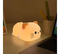 Nzkeuf Cat Night Lights with 14 Sounds, Multi-Colour LED Sleep Light for Girls, USB Dimmable Kitty Night Light, Remote Control Cute Silicone Lamp, Gift for Kids Toddles Teens Room Decor Christmas