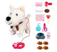Nzkeuf Plush Puppy Toy, Interactive Walking Toy for Kids, Fluffy West Highland Terrier Puppy with Walks/Barks/Shake Tail/Talk, Gift for 3 4 5 6 7+ Years Old Chritmas Indoor/Outdoor Play