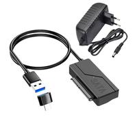 Nzkeuf Universal USB 3.0 to SATA Adapter Kit - 2.5"/3.5" SATA HDD/SSD, Optical Drives Support (DVD/CD ROM/RW), UASP, Up to 6Gbps, Tool-Free, 12V/2A Power, 18-Month Warranty