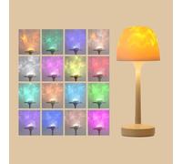 Nzkeuf Water Ripple LED Table Lamp, 3-in-1 Mood Light & Desk Lamp & Night Light, 16-Colour & 3-Color Temperatures Water Ripple Light with Remote Control, Multi-Scenario Projector Light & Room Decor