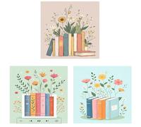 NZNANCHU Adult 3 Pack Paint by Number Kits,Book Painting Kits on Canvas,Large Color by Numbers Watercolor Gifts for Friends Home Wall Decor (Book)