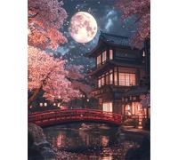 NZNANCHU Diamond Painting Kit for Adults,5D Diamond Art Kits for Beginner,Gem Art,Crystal Kits Round Drill for Home Wall Decor Gifts,Women,Men (Temple Under Moonlight)