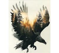 NZNANCHU Eagle Paint by Number for Adult,Animal DIY Painting Kits for Adults,Silhouette Color by Numbers,Paint by Number Canvas Crafts Watercolor for Beginners Hoom Decor