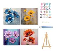 NZNANCHU Paint by Numbers Kit for Adults,DIY Easy Painting Kits on Canvas with Wooden Framed, Small Color by Numbers Acrylic,Adult Paint by Number for Gifts,Home Wall Decor (Flower)