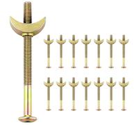 NZNSML 15 Pcs Bed Frame Bolts and Half Moon Nuts M6 x 80 mm Bed Screws and Bolts with Half Moon Luna Washers Connectors Fasteners for Bunk Furniture Tables Chairs Wardrobes