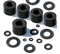 NZNSML 150 Pcs Nylon Flat Washers M4 x 10 x 1 mm Black Plastic Washers for Screws Round Gasket Fastener Sealing Gasket for Plumbing Tap Screws Bolts Pipes Mechanical Repair