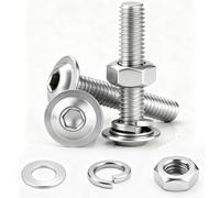 NZNSML 60 Pcs M3 x 40 mm Bolts Flanged Button Head Socket Cap Screws 304 Stainless Steel Nuts and Bolts Assortment Machine Screws Fully Threaded with Washers for Furniture Machine Repair