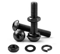 NZNSML 60 Pcs Nuts and Bolts Set M4x4 mm Hex Socket Button Head Machine Screws ISO 7380 Round Head Pan Bolts Carbon Allen Screw with Nuts and Washers Full Thread for Furniture Installation