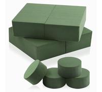 NZNSML 8 Pcs Floral Florist Foam Flowers Sponge Rectangular + Round Green