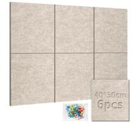 NZNSML Felt Board 120 x 60 cm Pin Boards 9 mm Thick Pinboard for Wall 6 Pack with 50 Pins Cork Tiles Alternative Light Coffee Brown for Home Office School Kitchen
