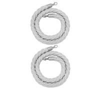 NZPOST Crowd Control Barriers Ropes,Silver Stanchion Ropes Set of 2, Crowd Control Rope Barrier, Long Braided Ropes for Grand O