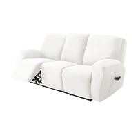 NZPOST Stretch Velvet Reclining Sofa Cover3 Seater Set of 8 Pieces (Bianco 3 Seater (8 PCS))
