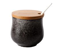 NZPOST Sugar Bowl,Seasoning Canister, Japanese Sugar Bowl with Lid, Retro Ceramic Storage Jar,200ml Small Sugar Pot, Sugar Con