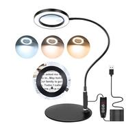 NZQXJXZ 10X 20X Magnifying Glass with Light and Stand, Magnifying Lamp with 72 LEDs, 3 Color Modes and 10 Stepless Dimmable, Desk Lamp for Hobbies, Reading, Close Work, Jewelry