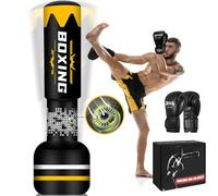 NZQXJXZ 2-IN-1 Boxing Bag for Adult 180cm-Upgraded Self Inflating Heavy Punch Bag with Boxing Gloves and Built-in Air Pump for Training MMA Muay Thai Fitness Beginners