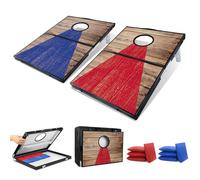NZQXJXZ 3 x 2 FT Foldable Cornhole Game Set, Aluminum Alloy Corn Hole Garden Game, Portable Bean Bag Toss Game Set with 8 Bean Bags for Indoor and Outdoor Games, Travel, Beach, Camping