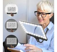 NZQXJXZ 5X Hands Free Magnifying Glass with Light Hanging neck, Flexible Gooseneck 43 LEDs Full-Page Magnifying, Large Page Magnifier for Reading Small Prints & Low Vision Seniors with Aging Eyes