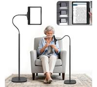 NZQXJXZ 5X Rechargeable Magnifying Glass with Light and Stand, 3-in-1 Magnifier with 43 Adjustable Brightness LEDs, Flexible Gooseneck Floor Standing Magnifying Glasses for Hobby, Craft, Reading