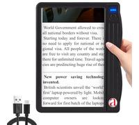NZQXJXZ 6X 30X Large Magnifying Glass with Light, Rechargeable Handheld Magnifying Glasses for Reading, LED Lighted Lightweight Rectangular Full Page Magnifier for Small Prints Seniors Low Vision