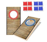 NZQXJXZ Desktop Mini Cornhole Game Set, 10.16‘’ x 5.04'' Portable Solid Wood Cornhole Set with 2 Cornhole Game Boards and 8 Mini Bean Bags for Office, Home