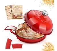 NZQXJXZ Enamelled Cast Iron Dutch Oven Pot, 26cm Cast Iron Casserole Dish with Lid, Non-Stick Dutch Oven for Braising, Stews, Roasting, Bread Baking