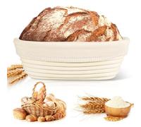 NZQXJXZ Rattan Oval Banneton Proving Basket, Banneton Basket Sourdough Proofing Baskets, Proofing Bowls with Liners for Professional Home Bakers Starter