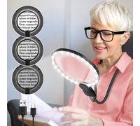 NZQXJXZ Upgrade 5X Rechargeable Hands Free Magnifying Glass with Light, Flexible Gooseneck HD Large Magnifier for Reading, 24 LED Adjustment Brightness for Neck Wear Repair Hobby Seniors