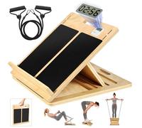 NZQXJXZ Upgrade Timekeeping Slant Board for Calf Stretching, 4 Adjustable Angles Wooden Stretch and Mobility Board with Stretch Straps, Non-Slip Calf Stretch Board for Home, Gym, Outdoor Use