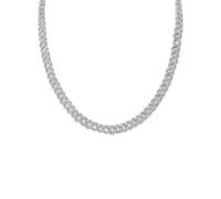 NZVCQVPU 10mm Wide Moissanite Necklace for Men Simulated Diamond Chain Boys Clavicle Moissanite Chain Cuban Chain Sterling Silver Necklace for Men