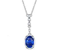 NZVCQVPU 18K Necklace 0.7ct Oval Shape Emerald with 0.03ct Diamond Wedding Bands for Womens