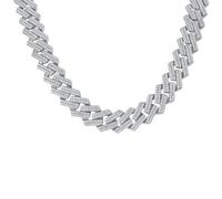NZVCQVPU 18K Plated 17.72-23.62 Inches Moissanite Necklace Mens Lab Grown Diamond Chain Boys Collarbone Moissanite Chain Cuban Chain Necklace For Mens