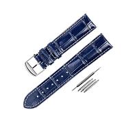 NZVCQVPU 19/20/Elegant Bamboo Grain Cowhide Blue Watchband Skin Friendly Quartz Watch Replacement Watch Strap with Installation Tools